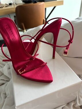 Satin Strappy Stiletto Heels